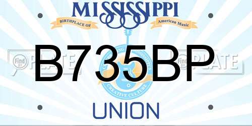 B735BP Mississippi License Plate