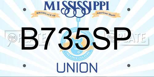 B735SP Mississippi License Plate