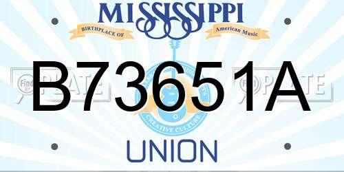 B73651A Mississippi License Plate