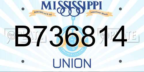 B736814 Mississippi License Plate