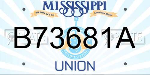 B73681A Mississippi License Plate