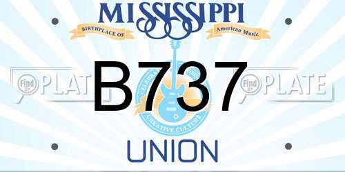 B737 Mississippi License Plate