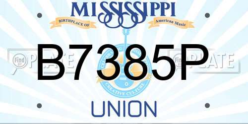 B7385P Mississippi License Plate