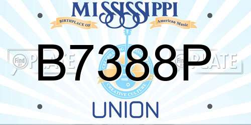 B7388P Mississippi License Plate