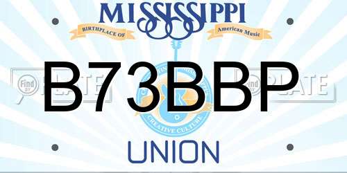 B73BBP Mississippi License Plate