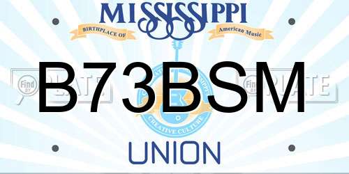 B73BSM Mississippi License Plate