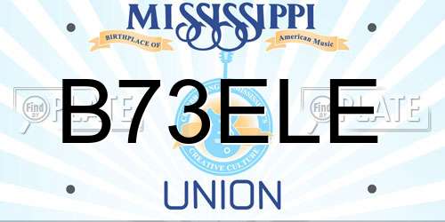 B73ELE Mississippi License Plate