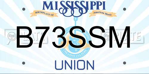 B73SSM Mississippi License Plate