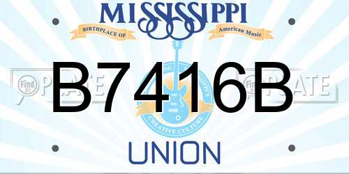 B7416B Mississippi License Plate