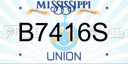 B7416S Mississippi License Plate