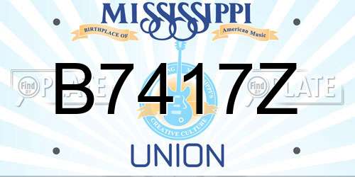 B7417Z Mississippi License Plate