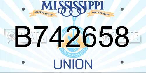 B742658 Mississippi License Plate