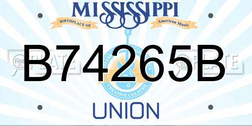 B74265B Mississippi License Plate