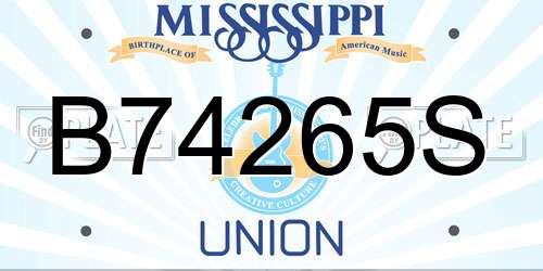 B74265S Mississippi License Plate