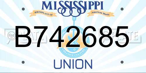 B742685 Mississippi License Plate