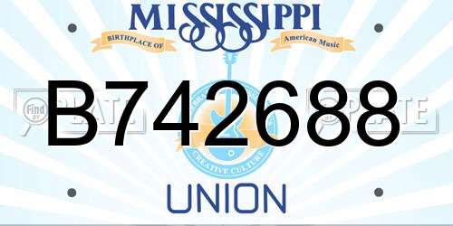 B742688 Mississippi License Plate