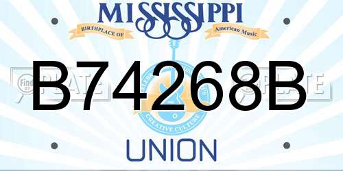 B74268B Mississippi License Plate