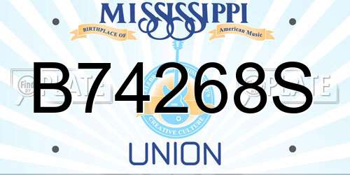 B74268S Mississippi License Plate