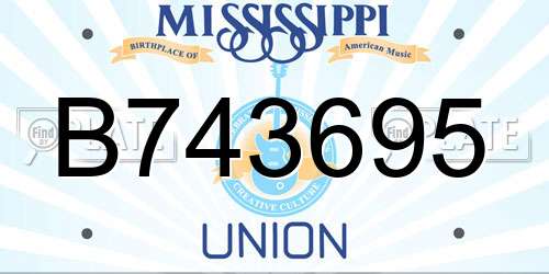 B743695 Mississippi License Plate
