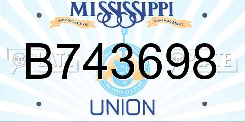 B743698 Mississippi License Plate