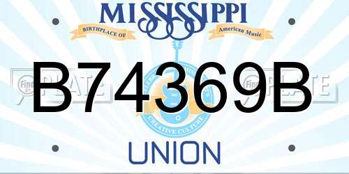 B74369B Mississippi License Plate