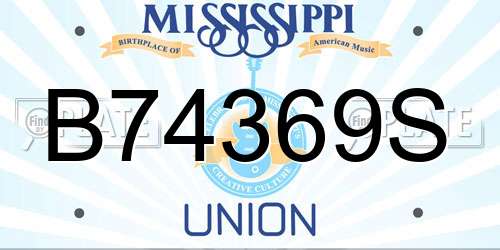 B74369S Mississippi License Plate