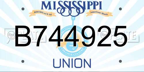 B744925 Mississippi License Plate