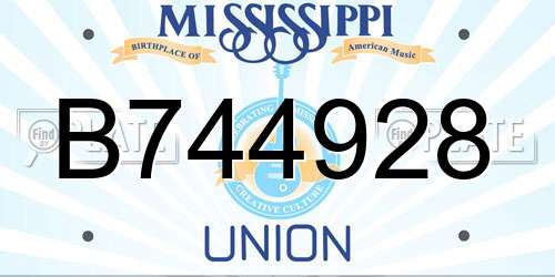 B744928 Mississippi License Plate