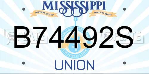 B74492S Mississippi License Plate