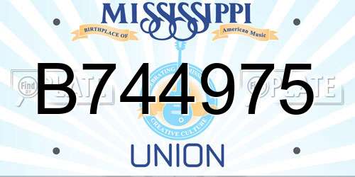 B744975 Mississippi License Plate