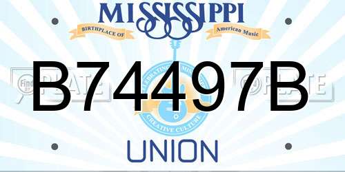 B74497B Mississippi License Plate