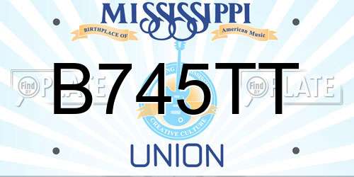 B745TT Mississippi License Plate
