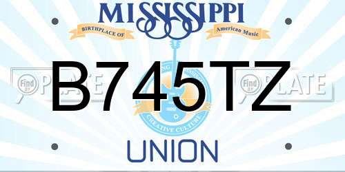 B745TZ Mississippi License Plate