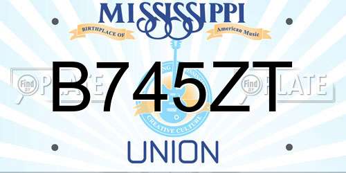B745ZT Mississippi License Plate