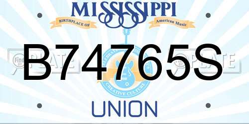 B74765S Mississippi License Plate