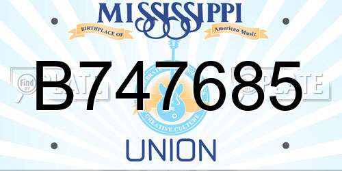 B747685 Mississippi License Plate