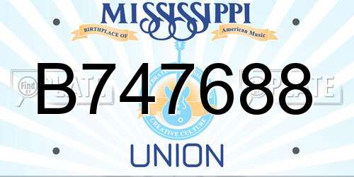 B747688 Mississippi License Plate