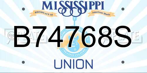 B74768S Mississippi License Plate