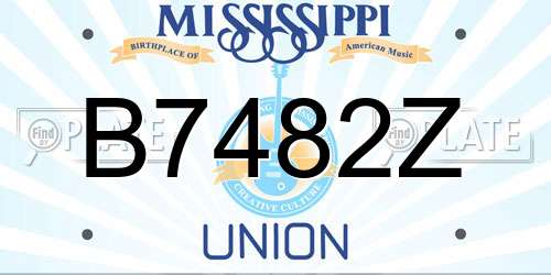 B7482Z Mississippi License Plate