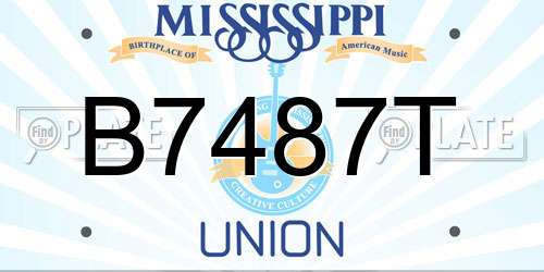 B7487T Mississippi License Plate
