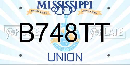 B748TT Mississippi License Plate