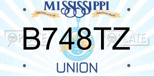 B748TZ Mississippi License Plate