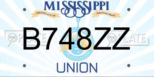 B748ZZ Mississippi License Plate