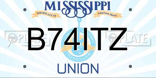 B74ITZ Mississippi License Plate