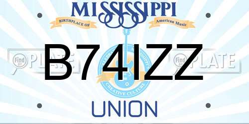 B74IZZ Mississippi License Plate