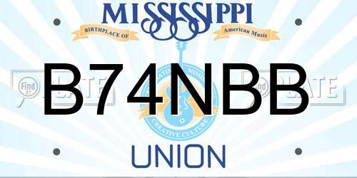 B74NBB Mississippi License Plate