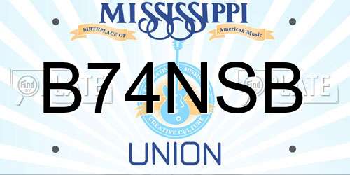 B74NSB Mississippi License Plate