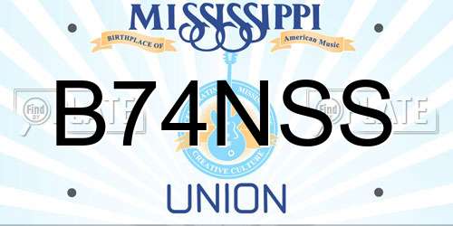 B74NSS Mississippi License Plate