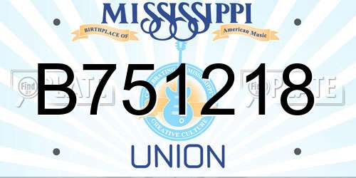 B751218 Mississippi License Plate