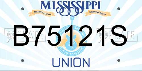 B75121S Mississippi License Plate